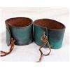 Image 2 : Hopi Handpainted Leather Turquoise Arm Cuffs