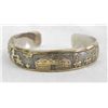 Image 2 : Navajo Sterling 14Kt GF Hogan Storyteller Bracelet