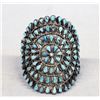 Image 1 : Navajo Pawn  Sterling Silver Turquoise Cluster Bracelet