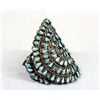 Image 2 : Navajo Pawn  Sterling Silver Turquoise Cluster Bracelet