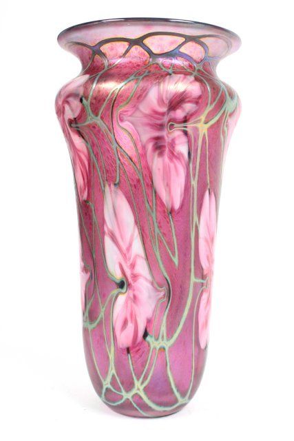 Unusual Signed Large Contemporary Art Glass Vase