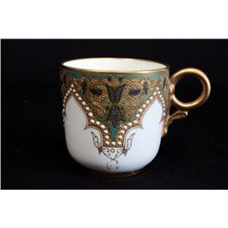 Antique Royal Worcester jeweled cup & saucer