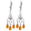 Image 1 : 14K WG DIAMOND & 4.20ct CITRINE CHANDELIER EARRING