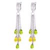 Image 1 : 14K WG 4.50ct PERIDOT & 2.80ct CITRINE EARRING