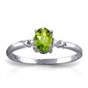 Image 1 : 14K White Gold .45ct Oval Peridot & Diamond Ring