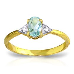 14k YELLOW GOLD 0.45ct Aquamarine Ring