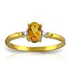 Image 1 : 14k Solid Gold 0.45ct Citrine & Diamond Ring