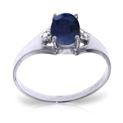 14K White Gold 1.25ct Sapphire & Diamond Ring