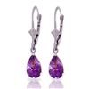 Image 1 : 14K WG 2.20ct PEAR AMETHYST LEVERBACK EARRING