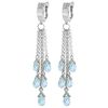 Image 1 : 14K WG 7.30ct BRIOLETTE BLUE TOPAZ EARRING