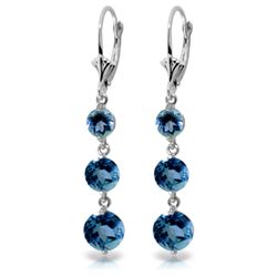 14k WG 3.90ct, 2.10ct & 1.20ct Blue Topaz Earring