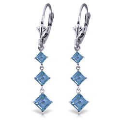 14K W. GOLD 2.29ct BLUE TOPAZ CHANDELIER EARRING