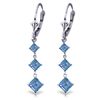 Image 1 : 14K W. GOLD 2.29ct BLUE TOPAZ CHANDELIER EARRING