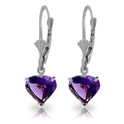 3.25ct Amethyst Petite Heart Earrings in 14k WG