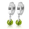 Image 1 : 14K White Gold 2.00ct Round Peridot Hoop Earring
