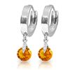 Image 1 : 14K White Gold 1.60ct Round Citrine Hoop Earring
