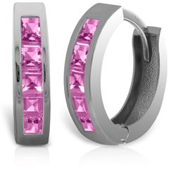 14k Solid Gold 1.30ct Pink Topaz Earrings