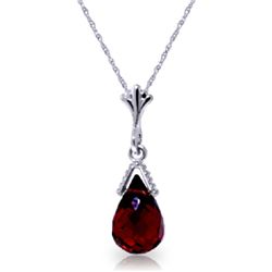14k White Gold 2.50ct Briolette Garnet Necklace