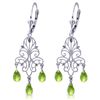Image 1 : 14K WG 3.75ct BRIOLETTE PERIDOT CHANDELIER EARRING