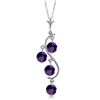 Image 1 : 14K WG 2.25ct ROUND SHAPE AMETHYSTS NECKLACE