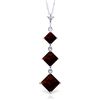 Image 1 : 14K W. GOLD 1.15ct SQAURE SHAPE GARNET NECKLACE