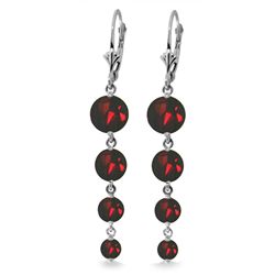14k WG Garnet Long Chandelier Earrings