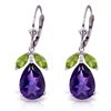 Image 1 : 14k WG 12.00ct Amethyst & 1.00ct Peridot Drop Earring
