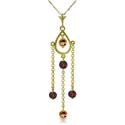 14k Yellow Gold Citrine & Garnet Necklace