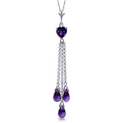 14k Solid Gold Amethyst Briolette Necklace