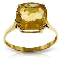 14k Solid Gold 3.60ct Citrine Cocktail Ring