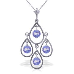 14k WG 1.20ct Tanzanite Chandelier Necklace