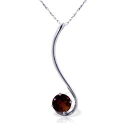 14K White Gold .55ct Round Garnet Necklace