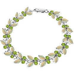 14k Solid Gold Opal & Peridot Butterfly Bracelet
