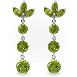 14K White Gold 3.9ct 2.1ct 1.2ct & 1.5ct Peridot Earring