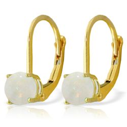 14k YG 0.70ct Opal Leverback Earrings
