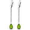 Image 1 : 14k Solid Gold 3.50ct Peridot & Diamonds Earrings
