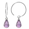 Image 1 : 1.35ct Amethyst Open Circle Earrings in 14k WHITE GOLD