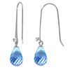 Image 1 : 14K WG .03ct DIAMOND & 1.35ct  BLUE TOPAZ EARRING