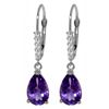 Image 1 : 14K WG 0.15ct DIAMOND & 3.00ct AMETHYST EARRING