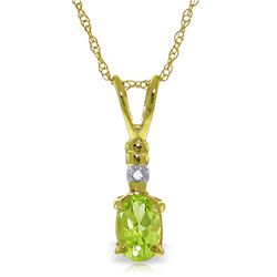 14k YG 0.45ct Oval Peridot & Diamond Necklace