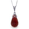 Image 1 : 14.80ct Briolette Teardrop Ruby Necklace in 14k Gold