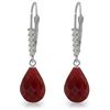 Image 1 : 14K WG DIAMOND & 17.60ct RUBY LEVERBACK EARRING