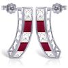 Image 1 : 14k Solid Gold Ruby & White Topaz Earrings
