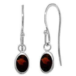 14k Gold 1.0ct Garnet Fish Hook Earrings