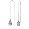 Image 1 : 14k White Gold 4.50ct Amethyst Threaded Earrings