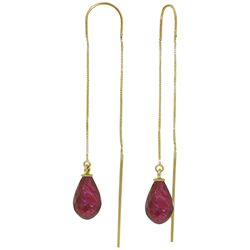 14k Yellow Gold 6.60ct Ruby Threaded Earrings