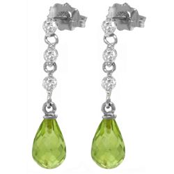 14k 3.0ct Peridot with Diamond Chandelier Earrings