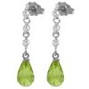 Image 1 : 14k 3.0ct Peridot with Diamond Chandelier Earrings