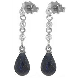 14k 6.60ct Sapphire with Diamond Chandelier Earrings