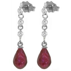 14k 6.60ct Ruby with Diamond Chandelier Earrings